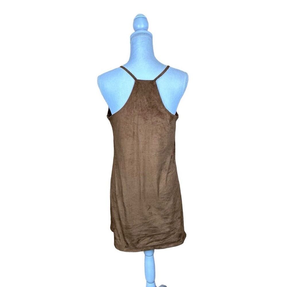 Altar’d State Suede Floral Brown Embroidered Racerback Slip Dress Women’s Small - Picture 4 of 13